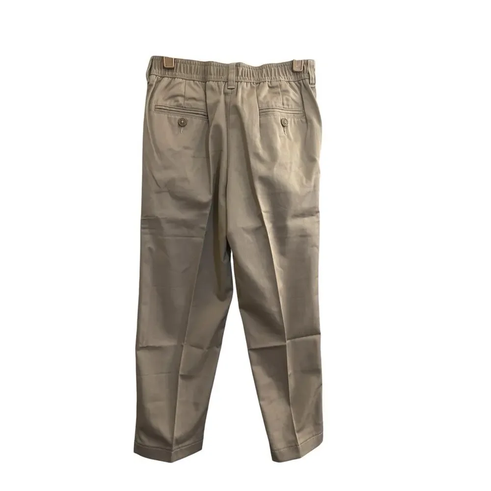 Lands End Boys 8 HUSKY Elastic Waist Khaki Pants LOT (26W/23